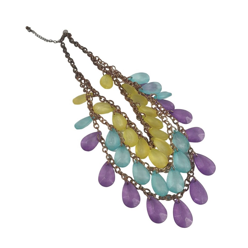 Charming Charlie Waterfall Necklace Women Large Costume Teardrop 18"- 20"